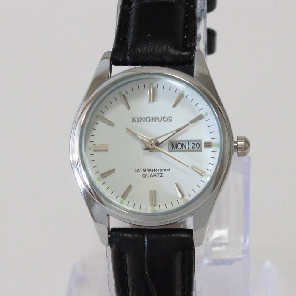 Women's Contemporary Dress Watch Silver With Black Strap 28mm - Picture 6 of 10